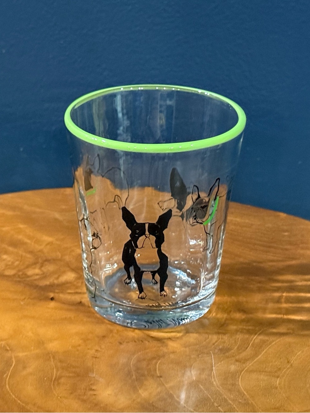 Anthropologie Sally Muir Frenchie Dog-a-Day Juice Glass